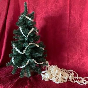 36 YARDS (108 ft) of 1/2” round off white felt trim / Christmas tree garland